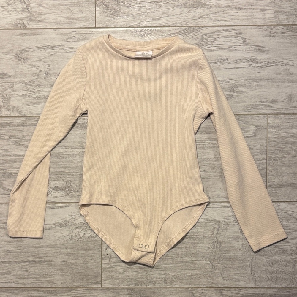 Zara Cream Long Sleeve Bodysuit